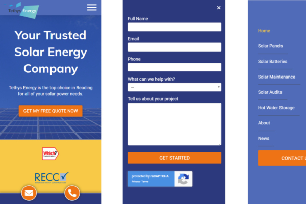 Tethys Energy - Mobile Website - Conversion Features & CTAs