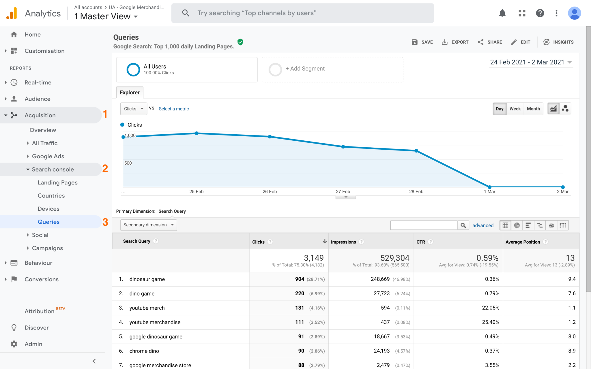 Clicks to find 'Queries' tool. 