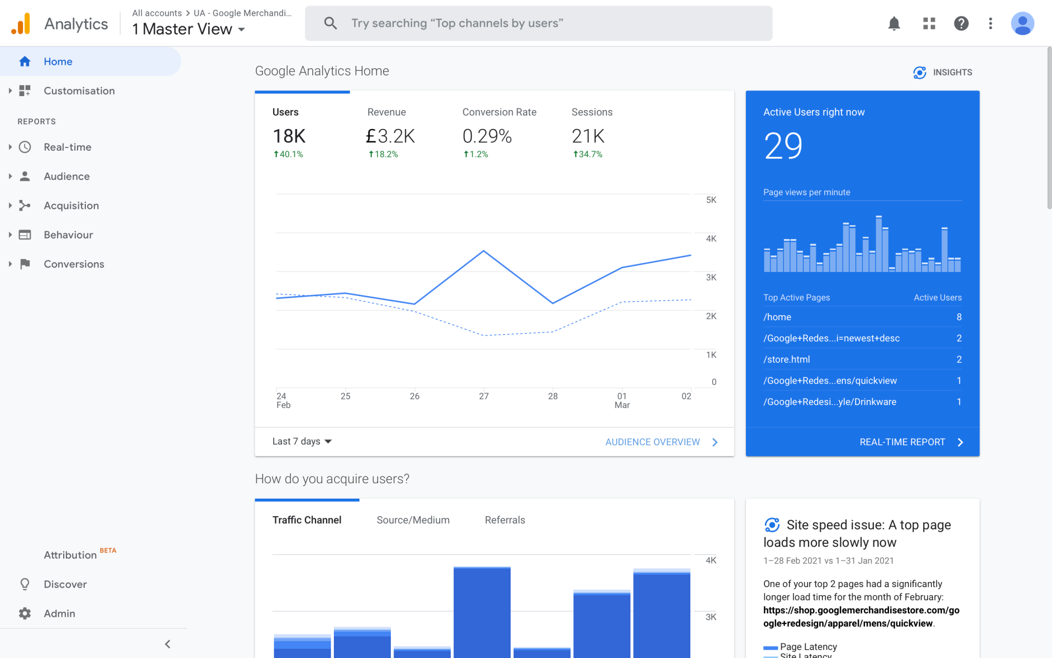 Link Google Search Console With Google Analytics to get keyword and traffic data